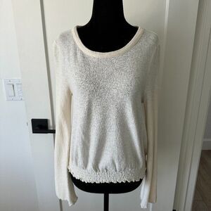 Madewell - Texture & Thread Long Sleeve Top with Ruffle Detail in XS - Chic and